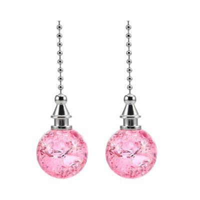 2pcs/set Pink Alloy Beaded Fan Light Pull Chain For Ceiling Fan Zipper Lamp Ceiling Light Pull Chain