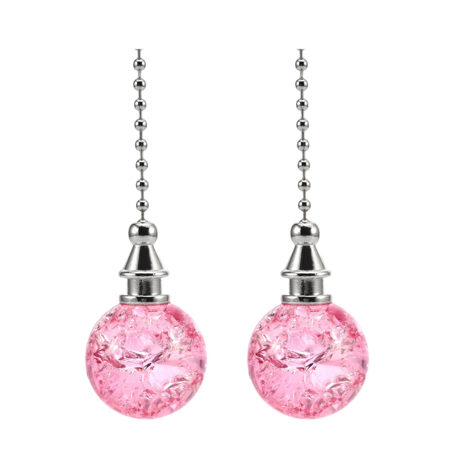 

2pcs/set Pink Alloy Beaded Fan Light Pull Chain For Ceiling Fan Zipper Lamp Ceiling Light Pull Chain