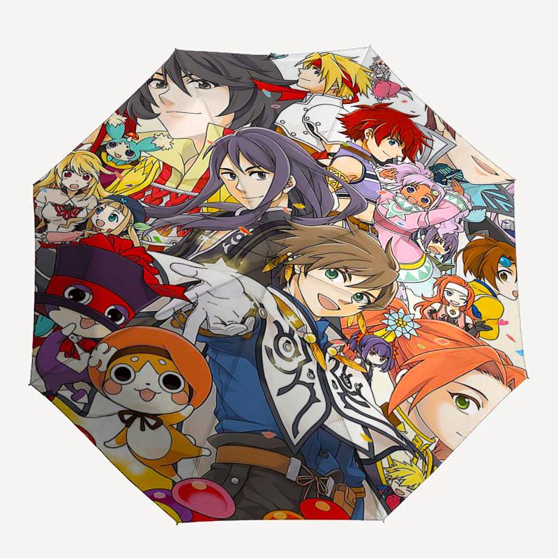 1pc Outdoor Umbrella with "Fire Emblem" Characters - Automatic Opening/Closing, Portable 3-Fold Design, 8-Bone Iron Frame - Perfect Gift for Fans