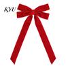 Soft Flannel Bow Ornaments Velvet Ribbon Xmas Pendant, Christmas Tree Ornament, Reusable Party Supplies Decorative Retro Style Hanging Pendant