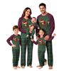 Family Matching Christmas Printed Loungewear Set for Parents and Kids, Long Sleeve Neck Top with Pants