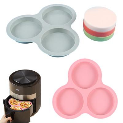 1/2pcs Silicone Air Fryer Egg Pan Mold 3 Cavity Non-Stick Silicone Air Fryer Egg Pan Kitchen Baking Cooking Accessories