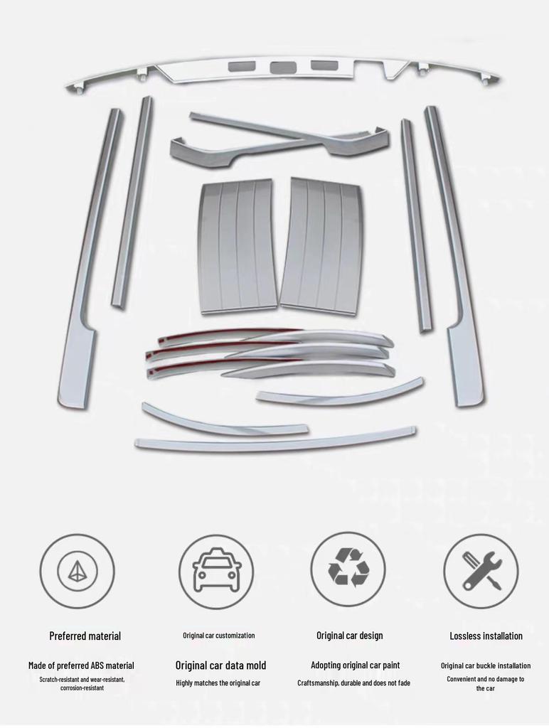 13-18 Range Rover Executive Schwarzes Karosserie-Kit: 22-teiliges Zierleisten-Set mit Gitter, Haifischkiemen & Türgriffen