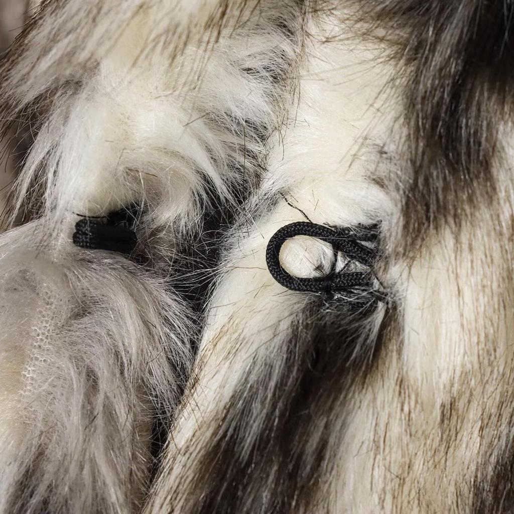 Wszechstronny jesienno-zimowy płaszcz uliczny ze sztucznego futra 4360/041