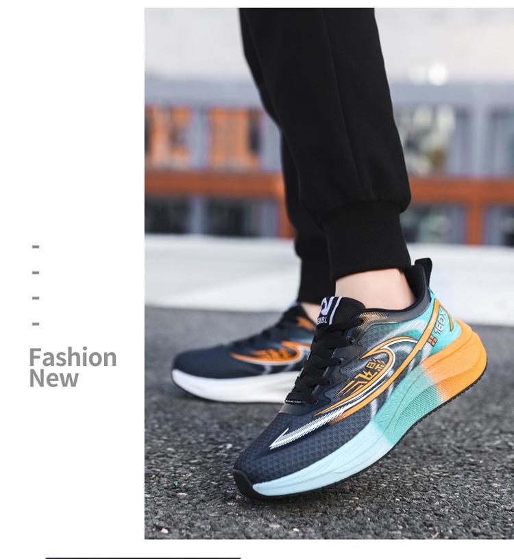Carbon Fiber Sneakers: Stylish, Breathable, Non-Slip Running Shoes for Men & Women, Trendy Color Block, Wear-Resistant.