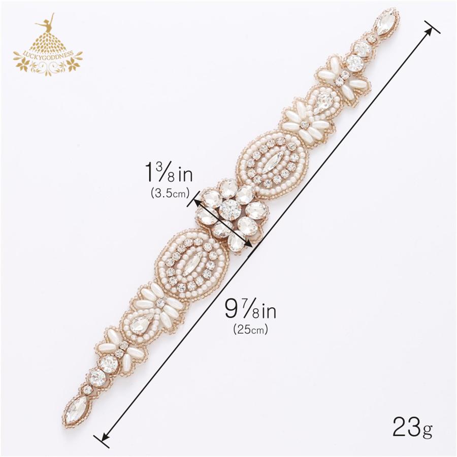 New Rhinestone Trim Accessories Sew On Hot-fix Bodice Applique White Wedding Dress Crystal Belt for Bridal Dress
