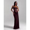2025 Off-Shoulder Lace Strapless High-Waist Hollow Long Solid Dress