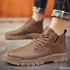 New Autumn Winter Fashionable Versatile High Top Work Boots Simple Comfortable Men's Shoes Casual Comfortable Men's Shoes