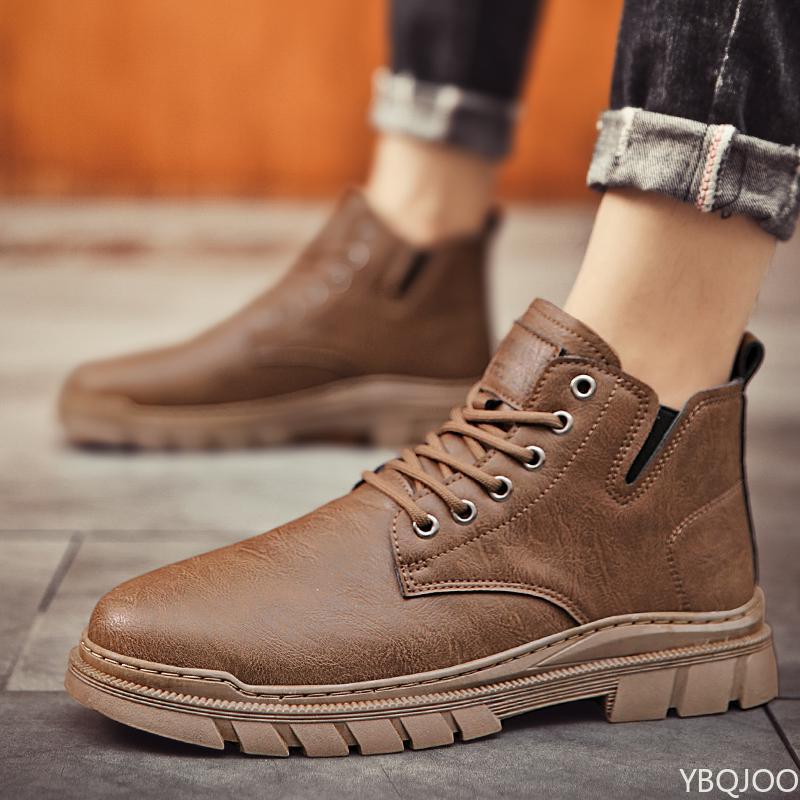 New Autumn Winter Fashionable Versatile High Top Work Boots Simple Comfortable Men's Shoes Casual Comfortable Men's Shoes