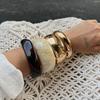 Fashion Smudge Acrylic Wide Bracelet Bracelet Exaggerated Irregular Plain Ring Resin Bracelet Female