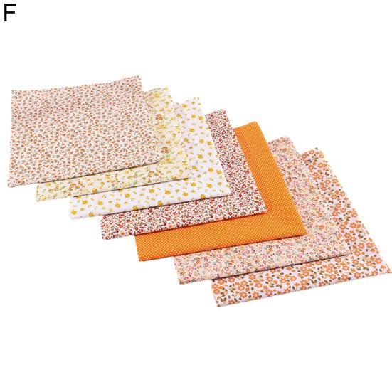 7Pcs Patchwork Cloth Not Fading Breathable Cut At Will Tear Resistant DIY Sewing Printing Wrapping Sewing Craft Cloth for Home