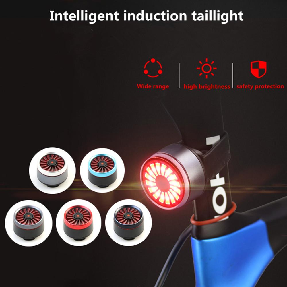 Usb Bike Tail Light Lantern Smart Brake Sensor Warning Taillights