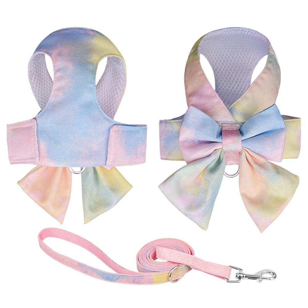 

Летний дышащий жилет Стиль галстук-бабочка Поводок Набор для средних маленьких собак