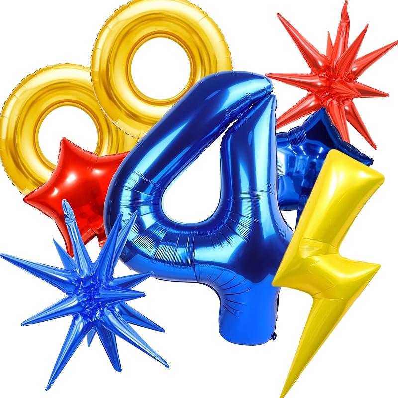 

8pcs Red Blue Yellow Theme Balloons Set Blue Star Balloons for Blue Hedgehog Theme Party Birthday Party Supplies Home Decoration 32inch