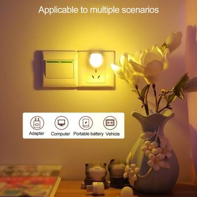 USB Night Light Flash Soft Light No Video Plug And Play Light-transmitting Lampshade