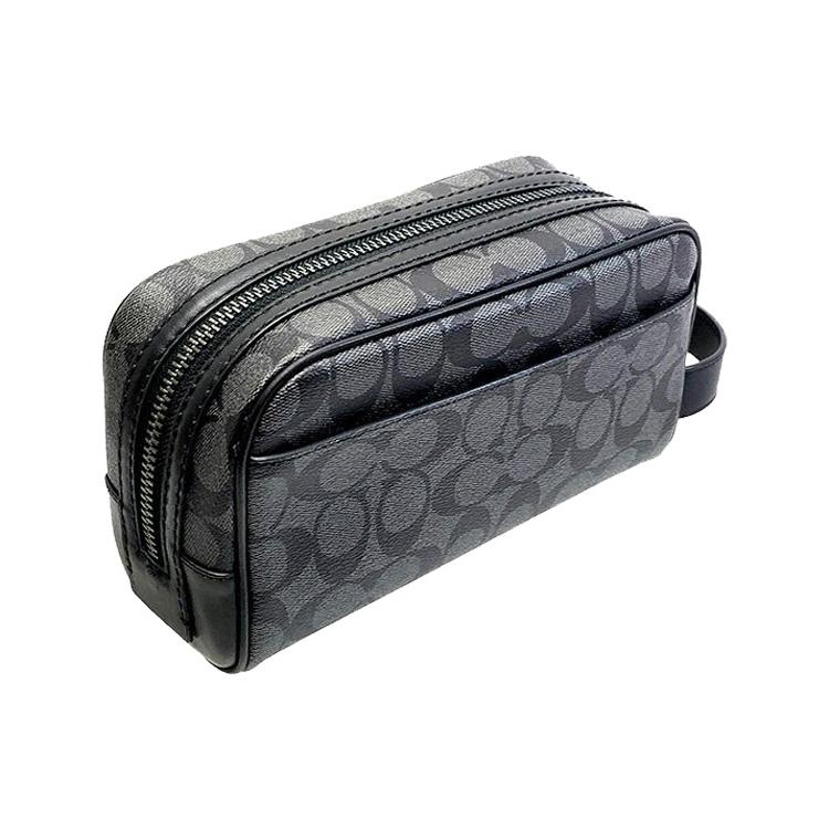 Coach Travel Kit PVC Canvas Leather Travel Bag Toiletry Bag Makeup Bag Small Unisex Black (Unisex) Makeup Bags 2515 QBMI5