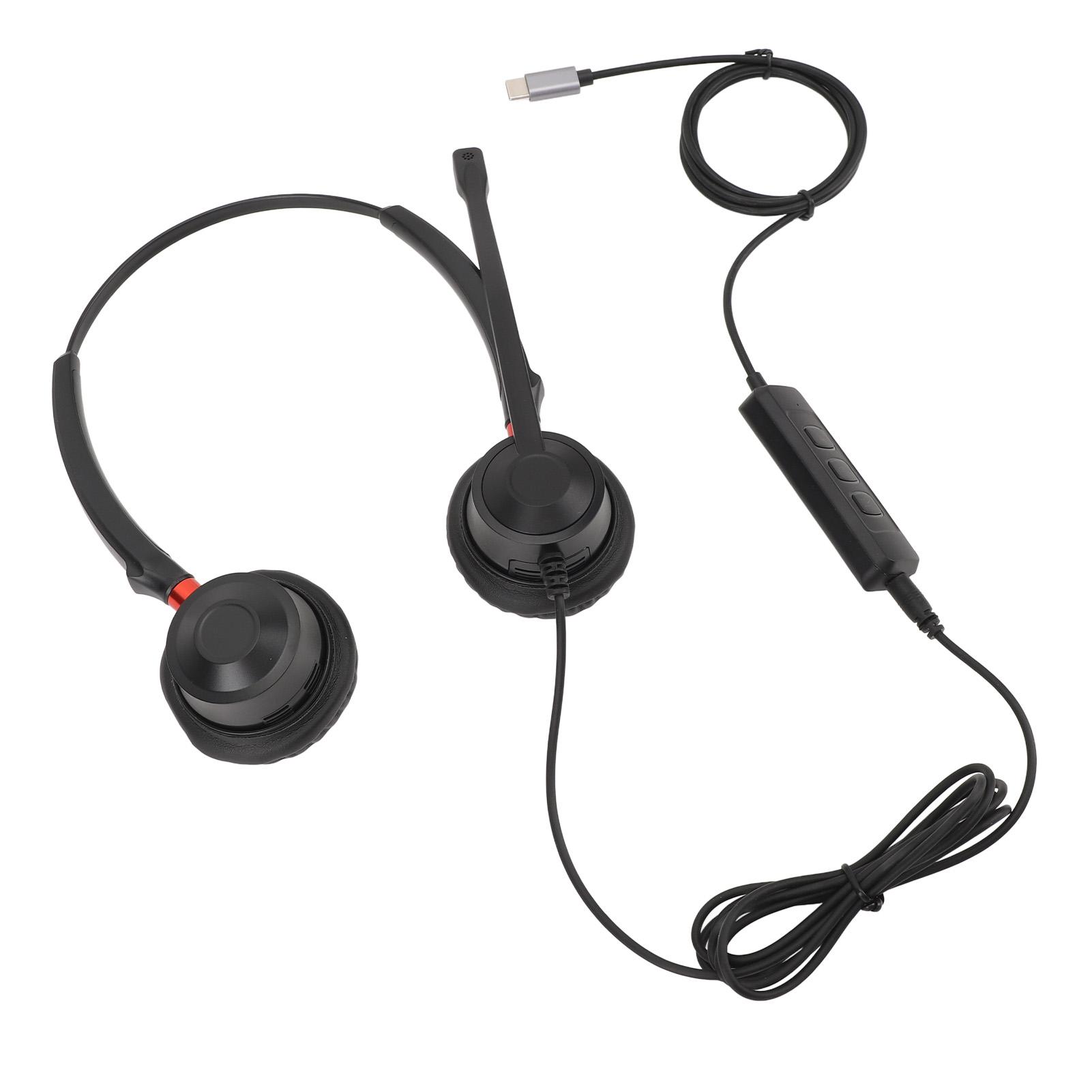 

Телефонная гарнитура Professional HD с шумоподавлением Binaural поддерживает USB C на USB и порт 3,5 мм