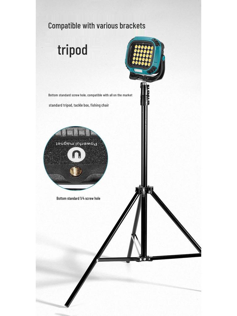 Cross-border LED COB Camping Light: Long-lasting Battery, Magnetic, Rotating, Emergency Floodlight for Outdoor Use