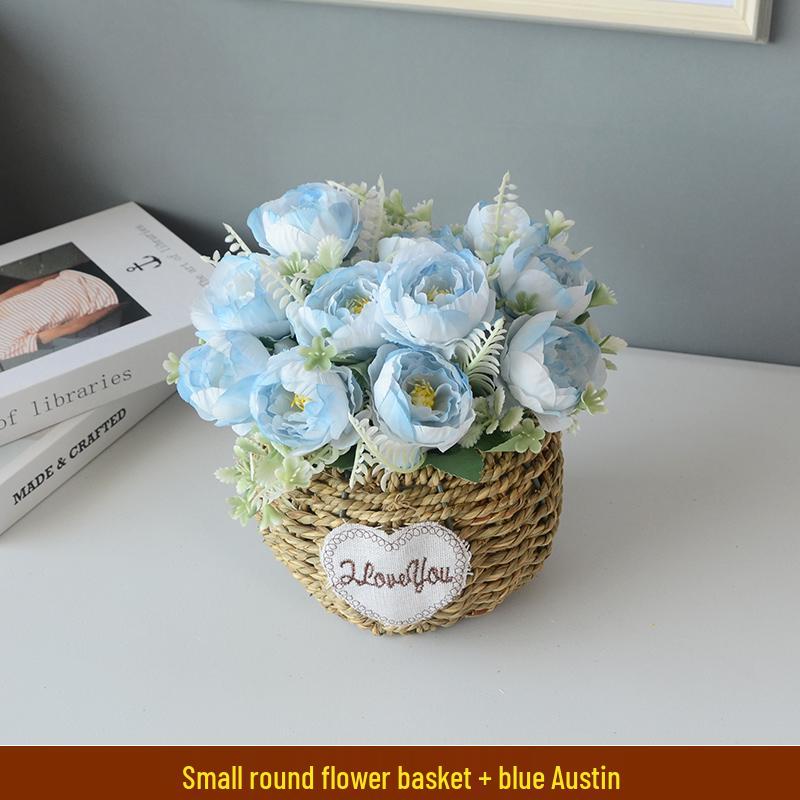Handcrafted Willow Wicker Flower Basket for Dried Arrangements and Succulents