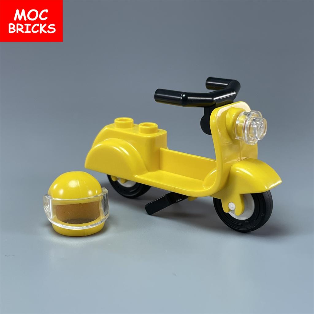 Briques de Construction Moc Non Toxiques Ville Sports Équitation Vélo Trottinette Moto Casque Assemblage Blocs de Construction Compatible Avec 15396C01 Jouets Cadeaux Enfants
