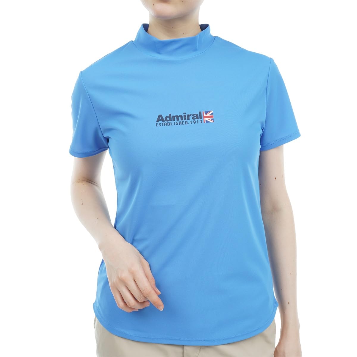 

Женская базовая гольф-рубашка Admiral Golf ADLA314 с логотипом спереди и воротником-стойкой, синяя