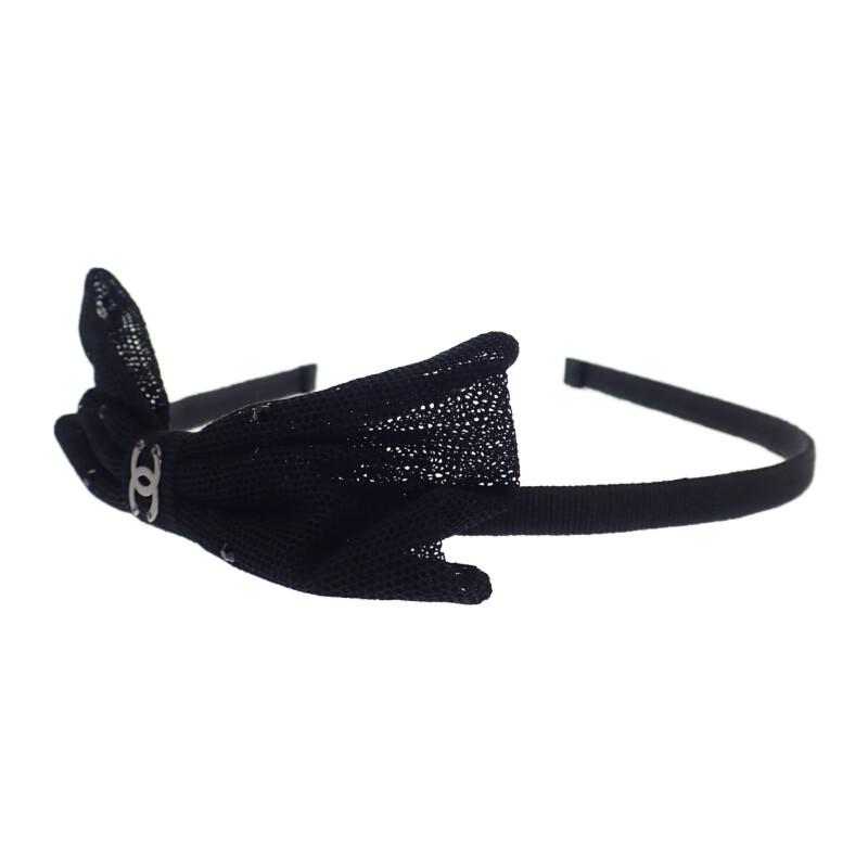 Chanel Hair Accessory black/Silver straw/Rhinestone Women