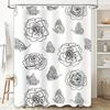 White Flower Butterfly Print Shower Curtain Waterproof Bathroom Decoration Home Decorations for Bathrooms White 120x72in (304*18