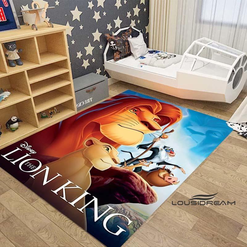 Customizable large Simba Lion King cartoon rug, suitable for living rooms, children's bedrooms, sofas, doormats, and is non-slip
