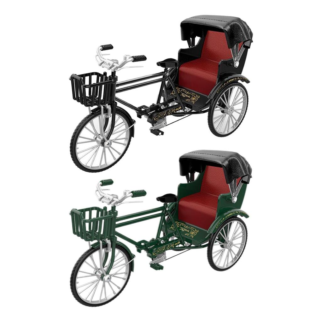 1/12 Scale Metal Tricycle Wheel Toy Collectible Model Scenery Retro Miniature Sculpture for Kids