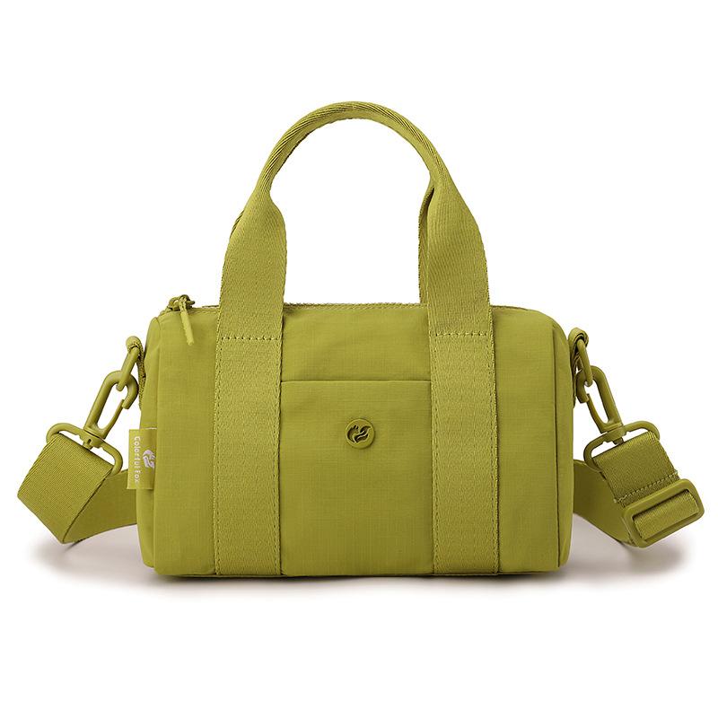 Nylon Pillow Shape Shoulder Bag With Top Handle Multi Zipper Pockets Lightweight Travel Tote For Women Daily Commute