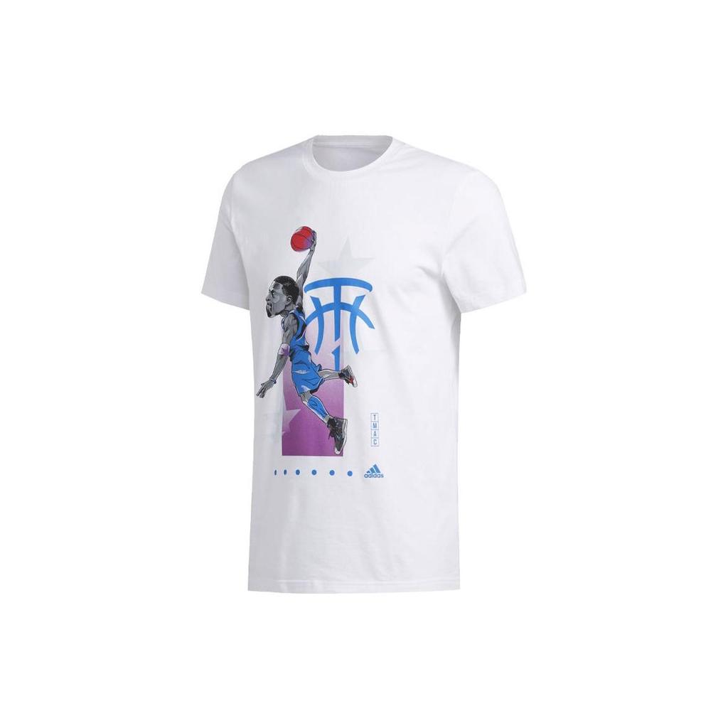 Adidas T Shirts Men's White Crew Neck Moderate Straight Fit FM4762