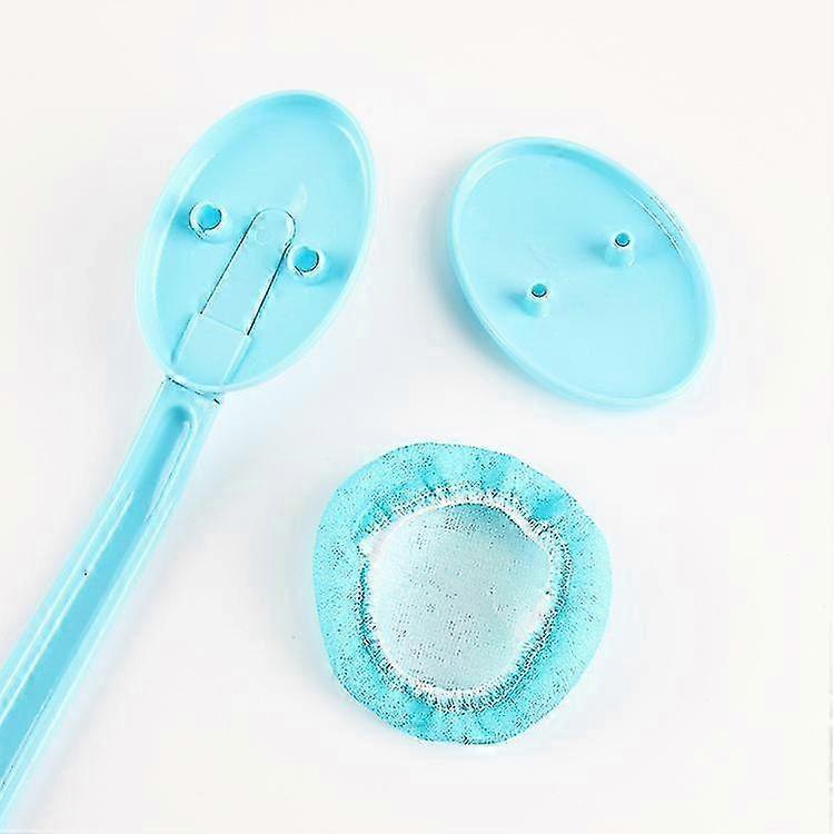 Removable Back Lotion Applicator - Single-side Body Bath Brush with Long Plastic Handle (1 Set)