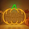 Hello Pumpkin Neon Dimmable Autumn Light for Bedroom Wall Fall Thanksgiving Decorations Party Home Front Door Harvest Gift