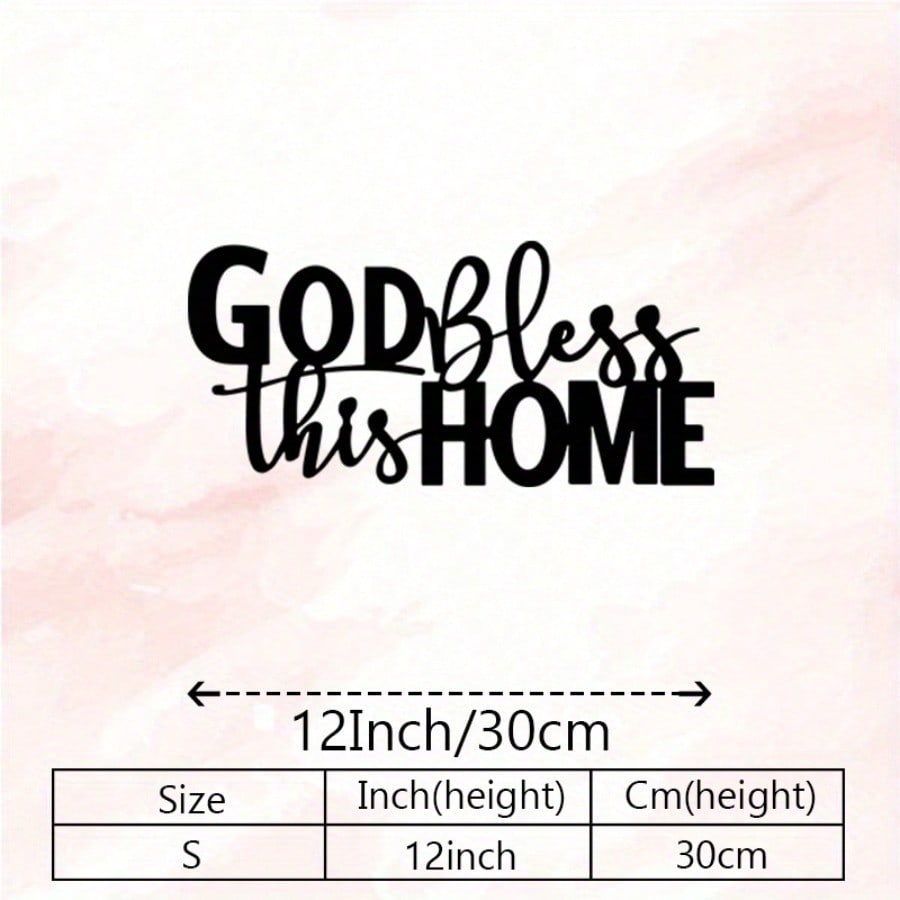 

Vintage God Bless This Home Metal Wall Art Silhouette Weather Resistant Iron Housewarming Gift різнокольоровий