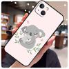 Cartoon Painting Animal Koala Phone Case For iPhone 16 11 12 13 Mini 14 15 Pro Max X XS Max XR Plus Cover Bag