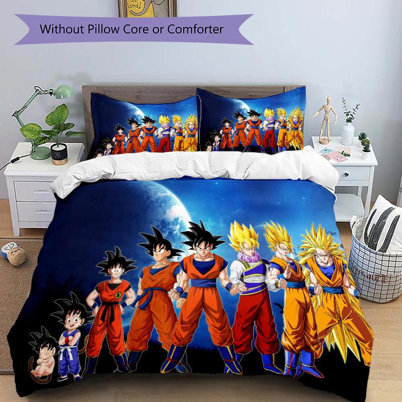 Dragon Ball Heroes Print 3Pcs Bedding Setduvet Cover With 2 Bedropillowcase Home Birthday Gift