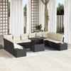 Garden Sofa Set with Cushions 11 Pcs Black and Cream