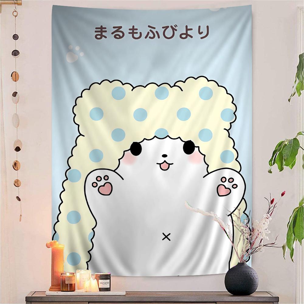 

Cute Cartoon Marumofubiyori Cartoon Tapestry for Living Room Home Dorm Decor INS Home Decor 74x94cm(29x37in)