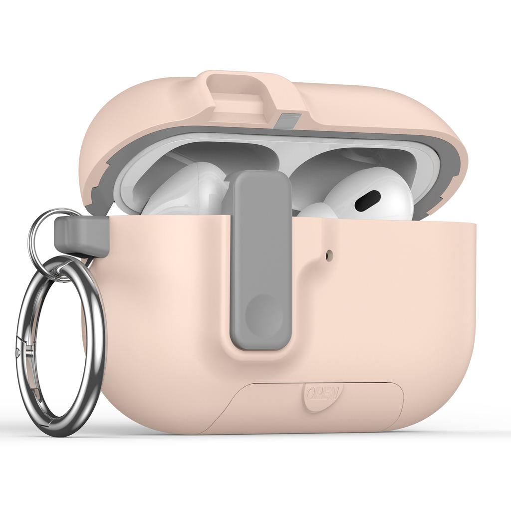 2025 for Airpods Pro 3 Protective Case Phone Stand Design with Cleaner Kit Magnetic Automatic Lock for Airpods Pro 3(Sand Stone)