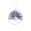 Winding Natural Stone Crystal Tree Of Life Necklace, Colorful Stone Necklace Jewelry N106