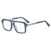 Retro Men Square Big Frame Reading Glasses Blue Light Blocking Presbyopic Eyewear Trendy Male Double Bridge Design