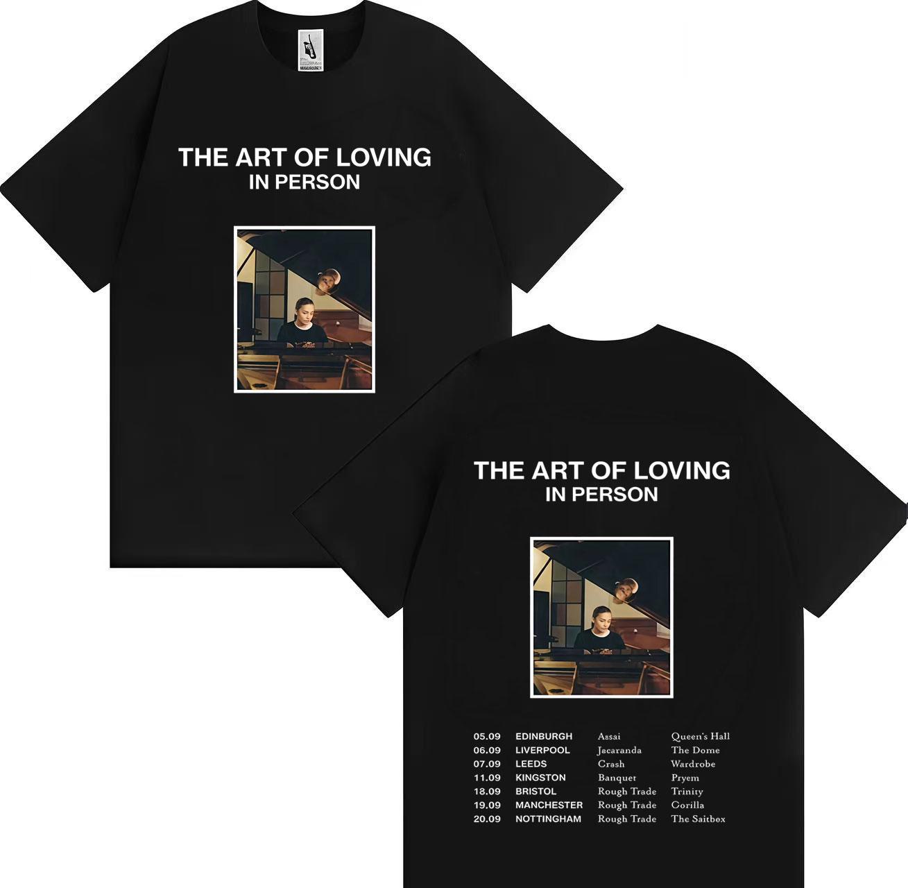 

Singer Olivia Dean Gothic Graphics Print The Art of Loving Tour Tshrit Fashion Oversized Tee Mens Women Pure Cotton Cozy Tshrits S