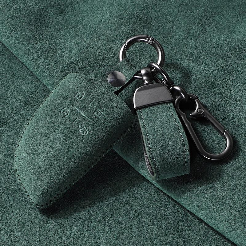 Suede Car Key Cover Case for Chevrolet Tahoe Suburban for GMC Yukon for Buick ENVISION S Plus Protection 2020 2021 2022 2023