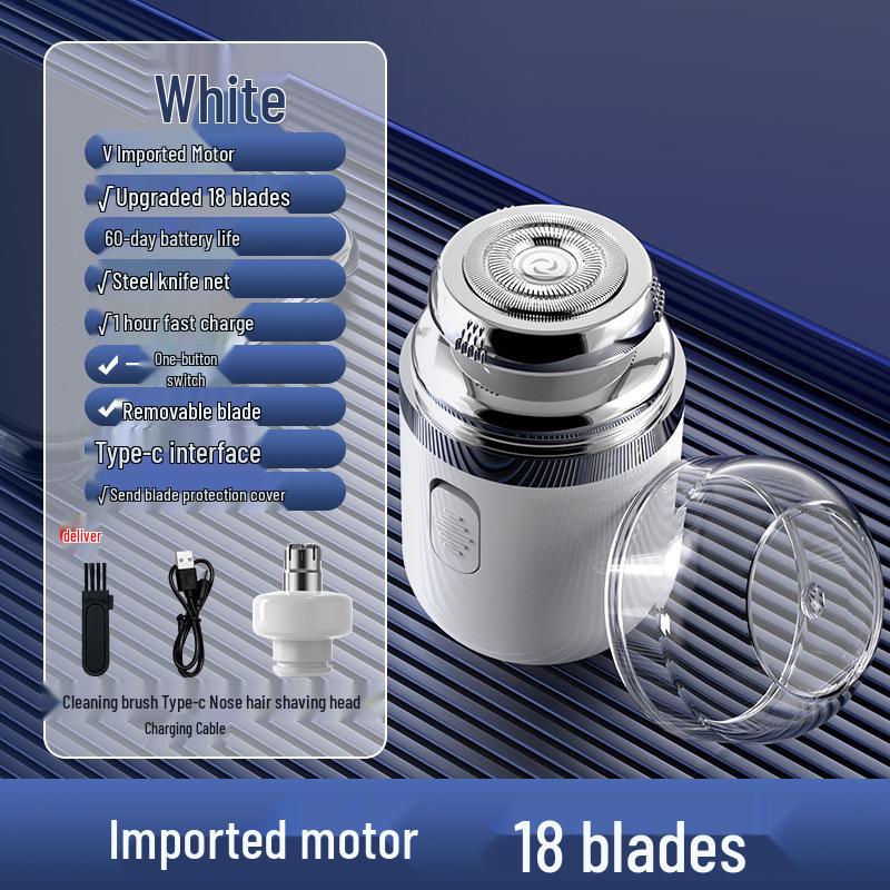 Compact 2-in-1 Men s Electric Nose Hair and Shaver Capsule Boxed белый