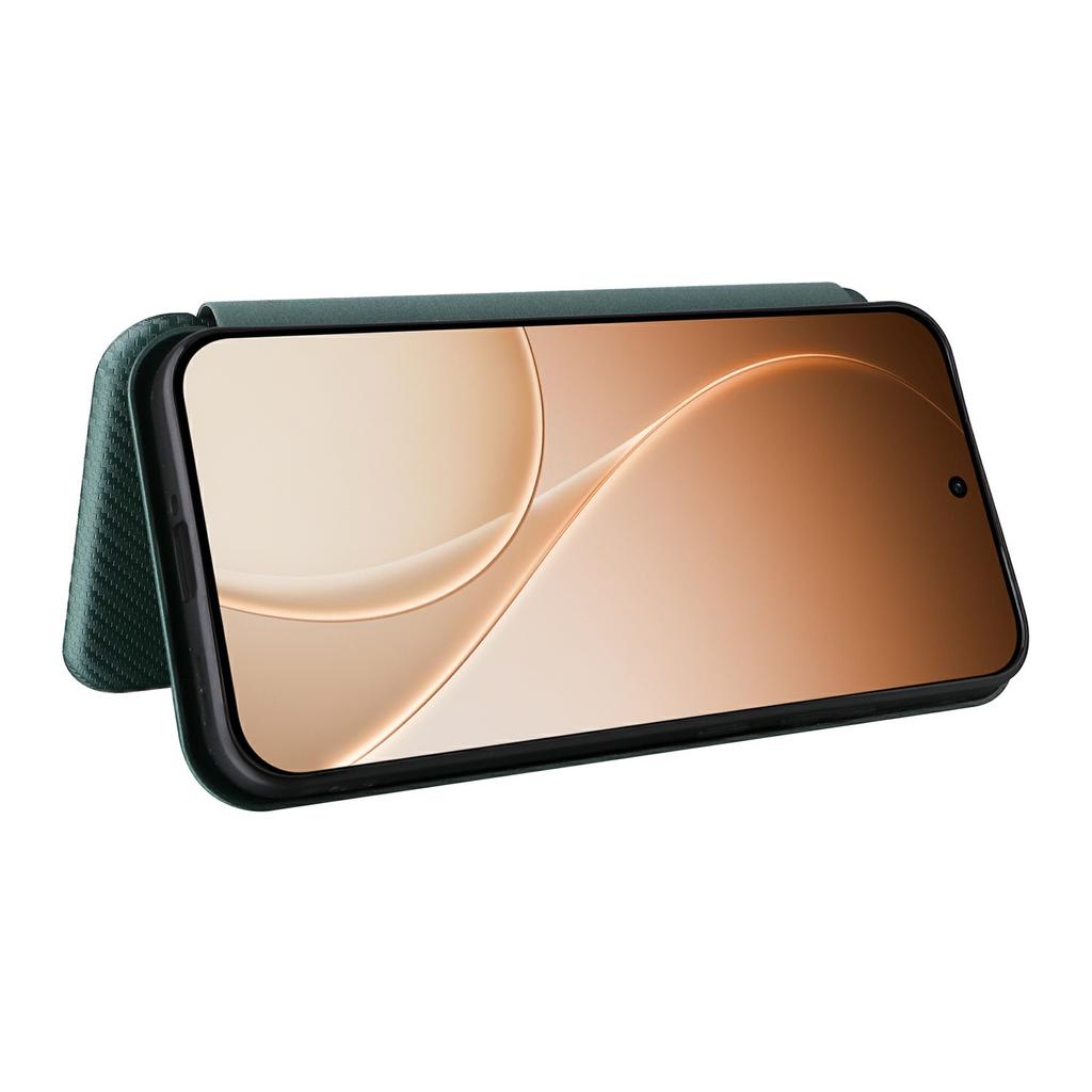 For Oppo Reno15 F 5G Case Carbon Fiber Texture Drop-Proof PU Leather Phone Cover