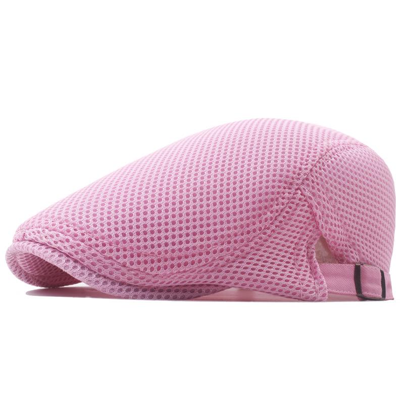Berretto estivo in rete traforata berretto traspirante versione coreana da donna cappello da sole alla moda cappello forward da uomo tinta unita