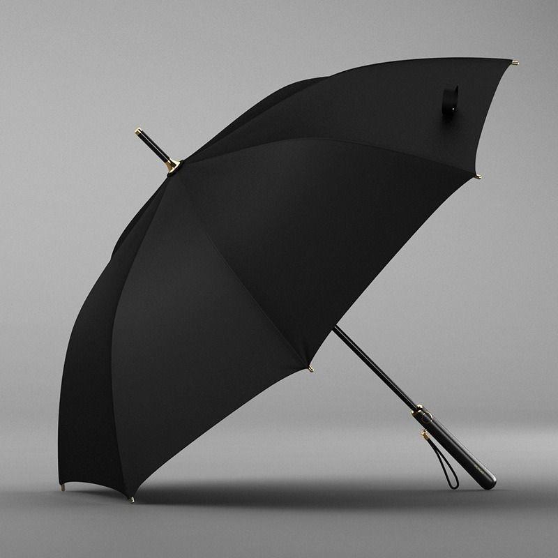 High-end Automatic Elegant Goddess Style Long-handled Umbrella Black Vinyl Sunshade UV Protection Windproof Rainproof Umbrella чёрный