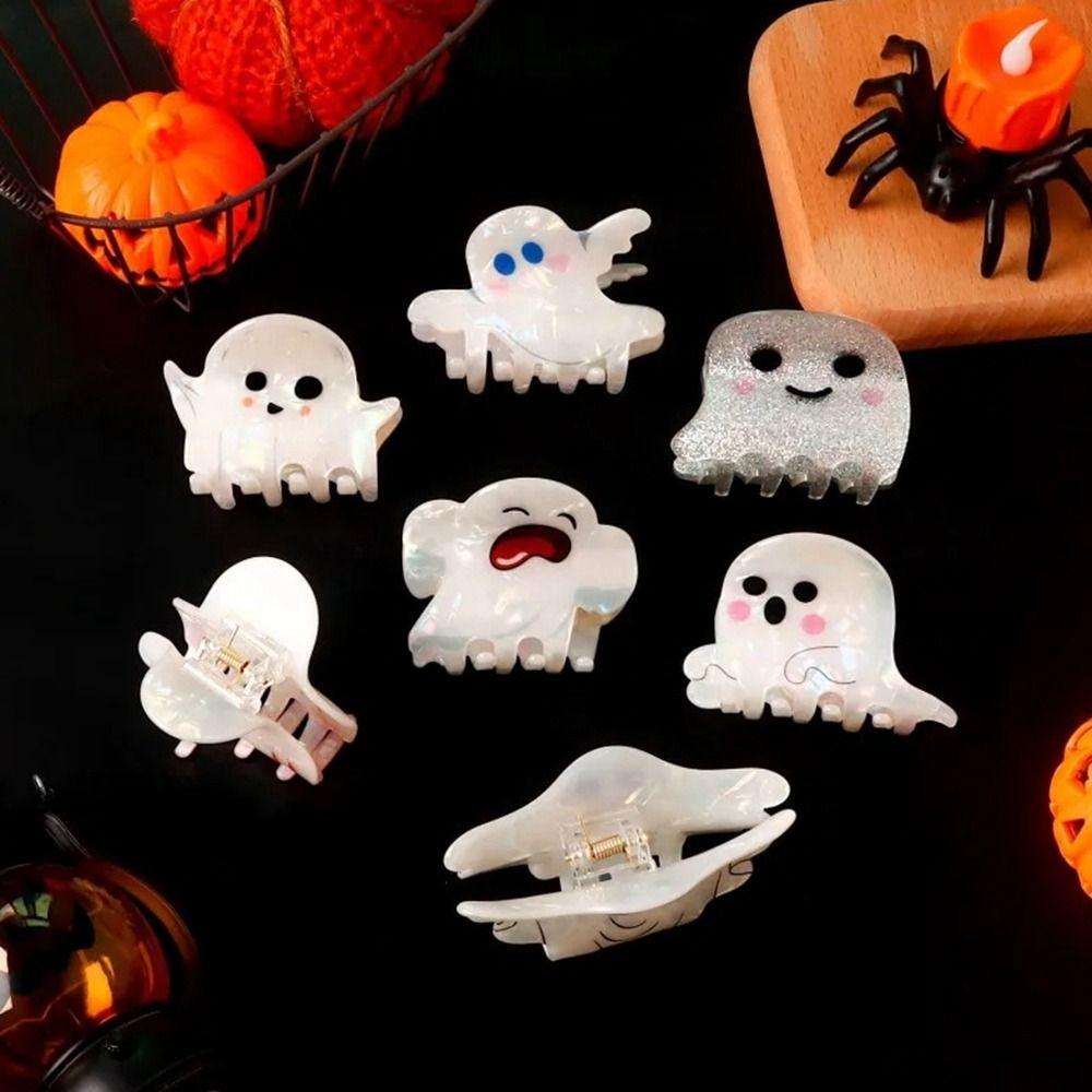Grab Clip Halloween Hair Clip PVC Shark Clip Cute Ghost Hair Claw  Gift