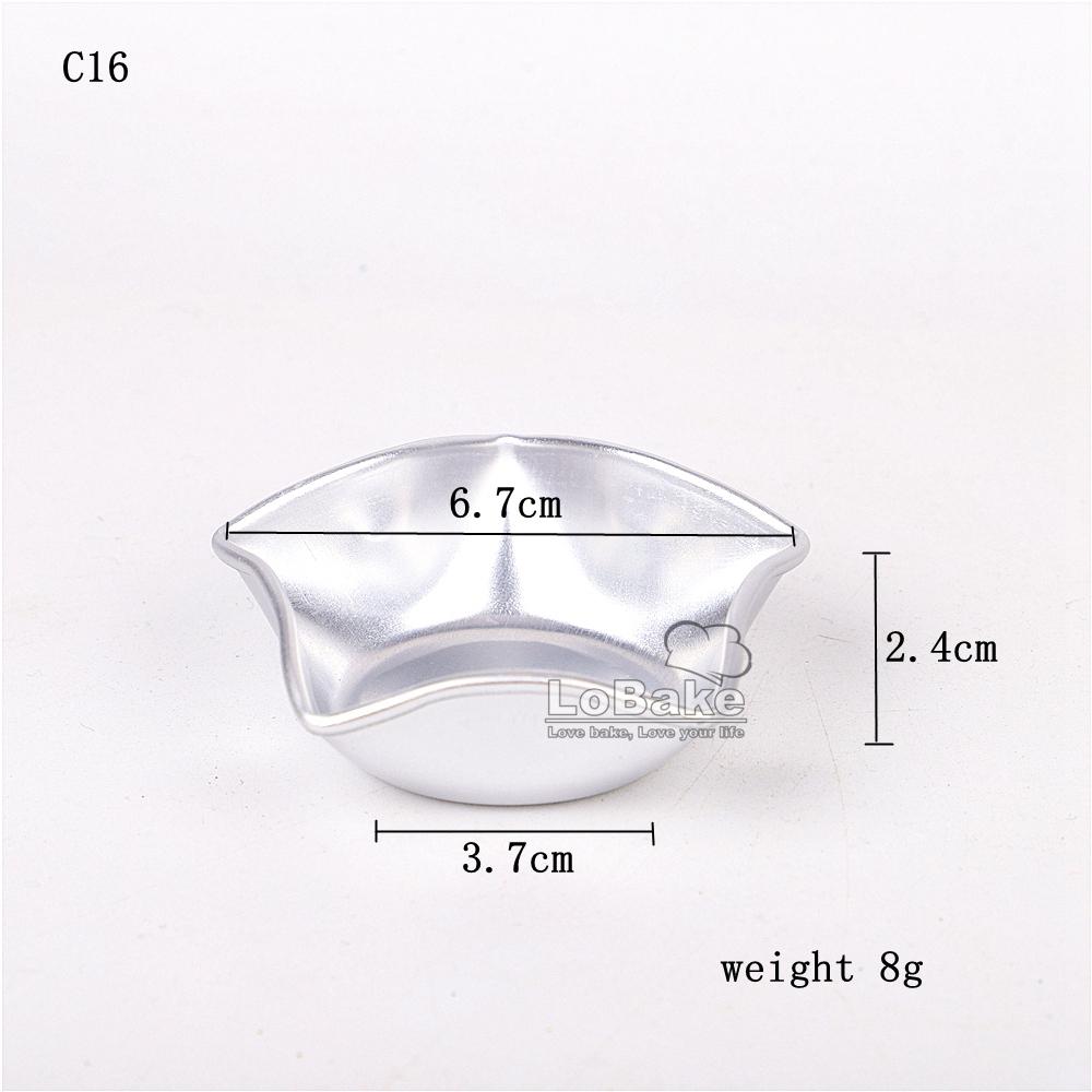 10pcs/lot Various Design Fluted Edge Wavy Flower Cup Boat Round Shape Aluminium Tart Mould Jelly Pudding Cup Cupcake Mold Baking