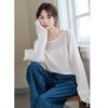 ITISF4 Women's Spring Loose Knit Round Neck Top